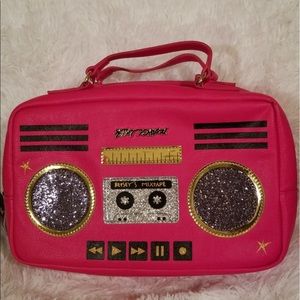 Betsy Johnson Pink Stereo Lunch Cooler